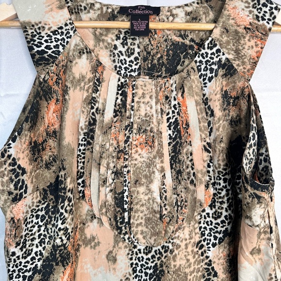 Pink Collection Sleeveless Tunic Animal Print Mixture Size Large - Picture 2 of 8